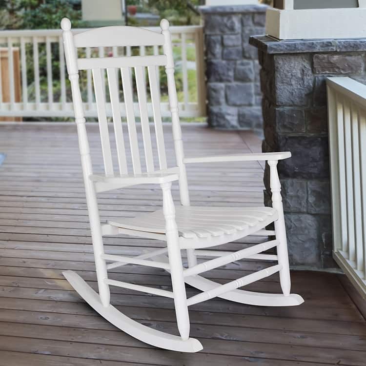 Rhode Island Genuine Hardwood Ergonomic Rocking Chair with Finials