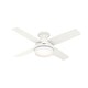 preview thumbnail 3 of 21, Hunter 44" Dempsey Low Profile Outdoor Ceiling Fan with LED Light Kit and Handheld Remote, Damp Rated, Contemporary, Industrial