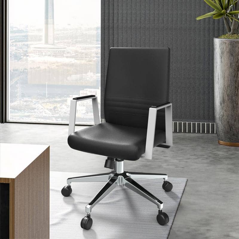 Aleen Ergonomic Leather Office Chair with Iron Frame,Tilt, Swivel, Adjustable Height for Home or Executive Computer Desk