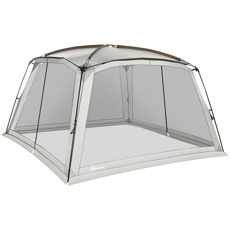 12' x 12' Screen House Room, UV50+ Screen Tent with 2 Doors and Carry Bag, Easy Setup, for Patios Outdoor Camping - White