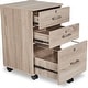 preview thumbnail 3 of 22, 3-Drawer Rolling Wood File Cabinet with Lock
