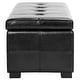 preview thumbnail 9 of 8, Safavieh Maiden Tufted Black Bicast Leather Storage Bench - 46.9" x 18.3" x 16.7"