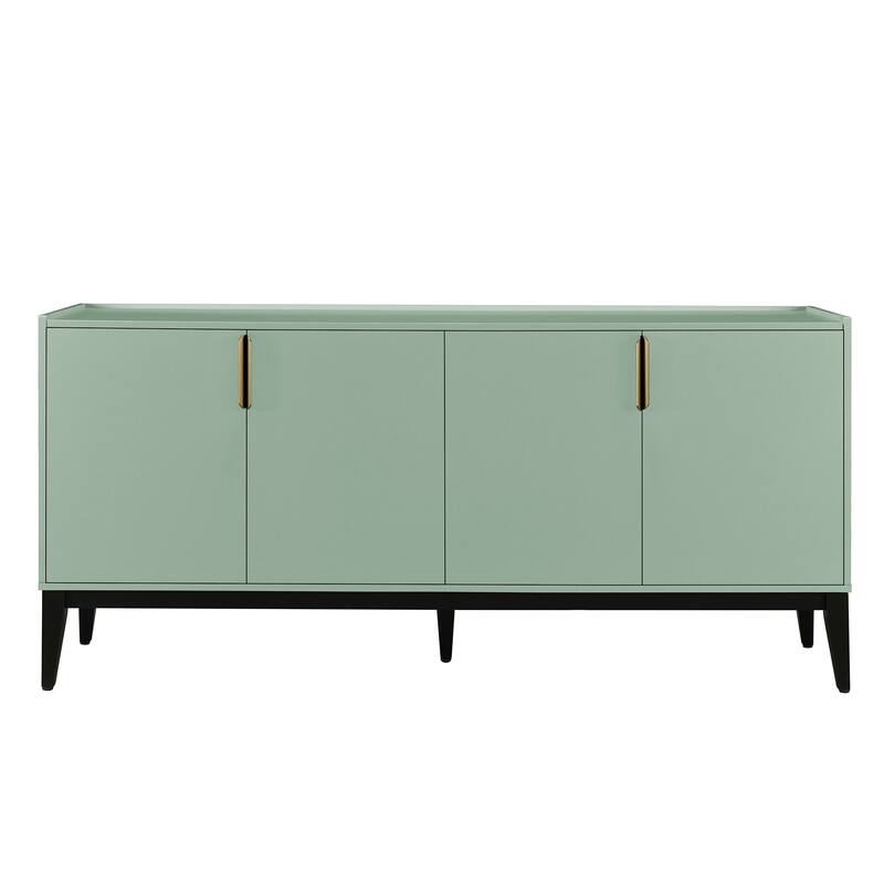 Modern Storage Wooden Cabinet with with 4 Doors and Adjustable Shelfs for Hallway, Entryway, Living Room