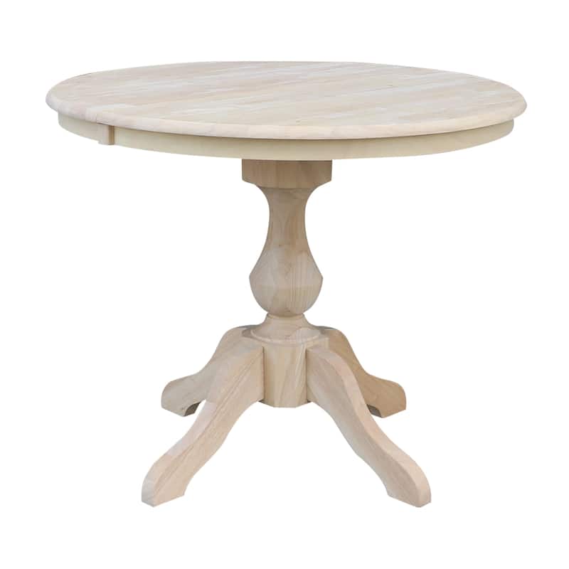 The Gray Barn Fairy Glen 36-in. Round Pedestal Table w/ 12-in. Leaf - Dining Height - Unfinished