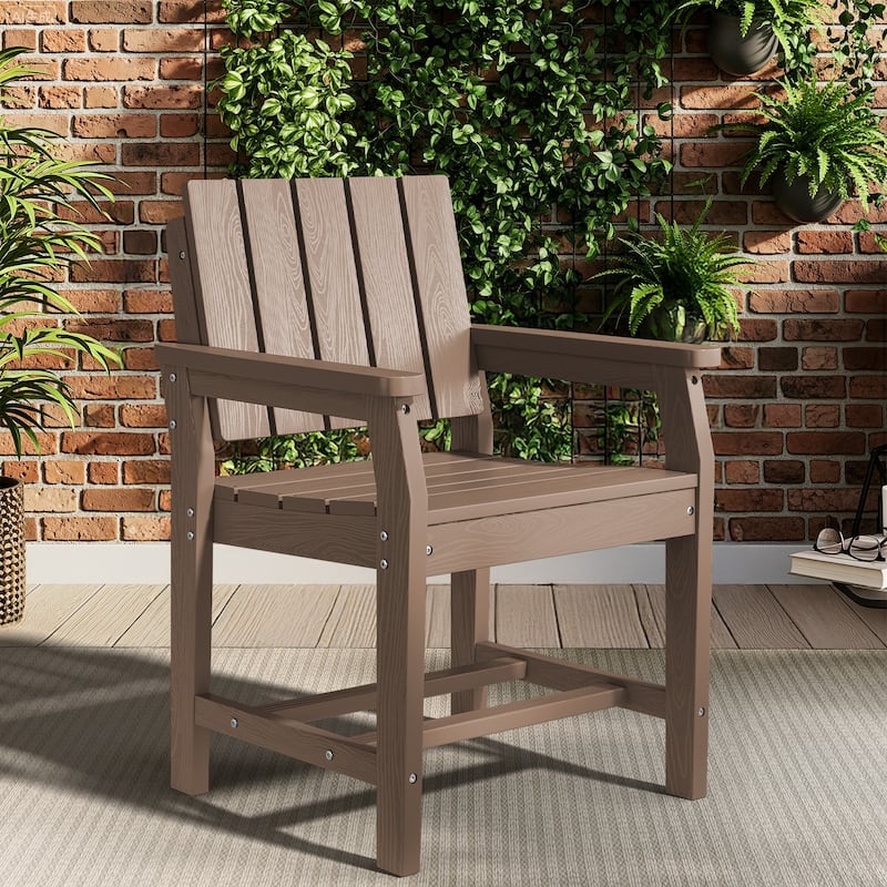 Plastic HDPE Indoor & Outdoor Dining Chair with 19.69in Wide Seat - N/A