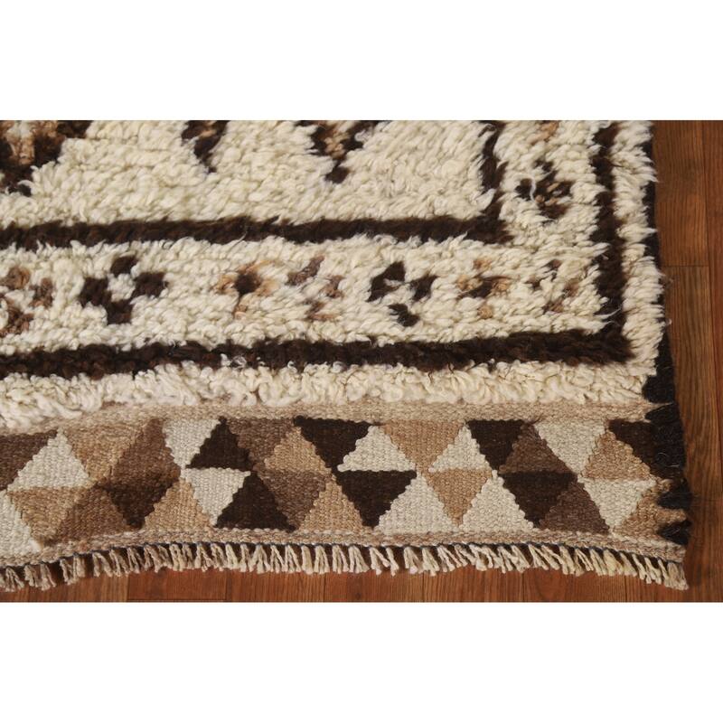 Vegetable Dye Kurdish Plush Runner Rug Handmade Wool Carpet - 3'0"x 10'0"