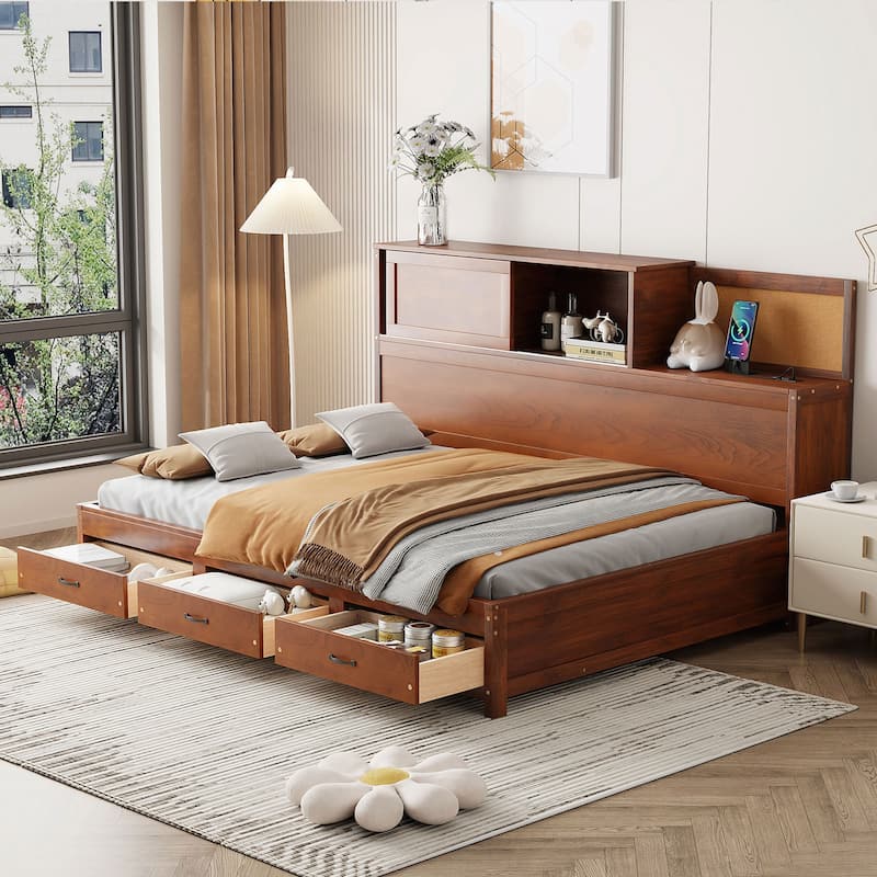 Versatile Wooden Daybed with Multiple Functionalities and Storage