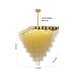 preview thumbnail 4 of 3, 20-Light Gold Chandelier With Hanging Aluminum Chains