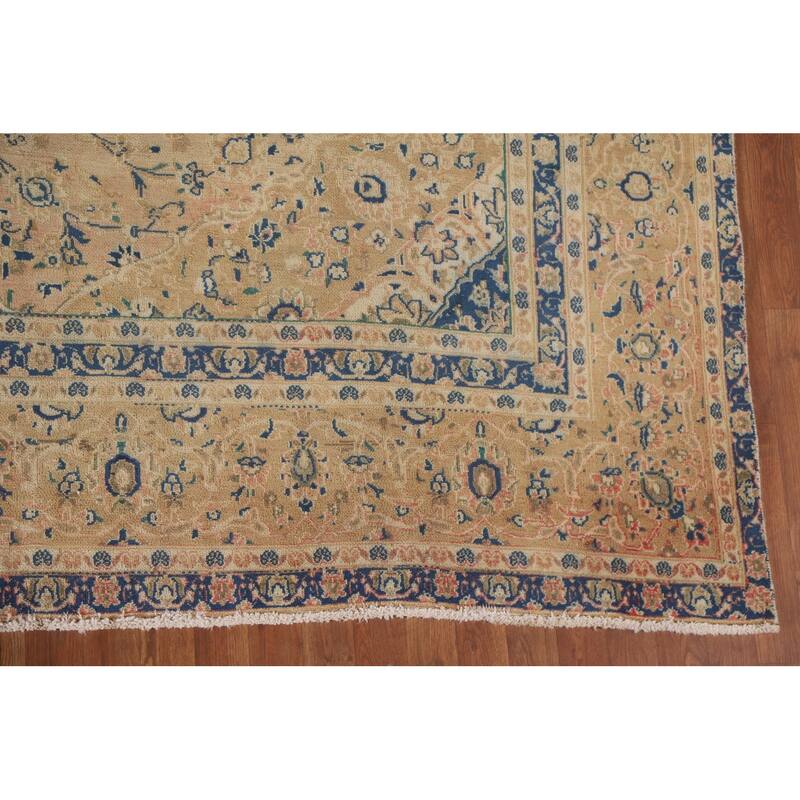 Hand Knotted Oriental 100% Wool Carpet Traditional Floral Pink Kashan Area Rug - 11' 11'' X 10' 1''