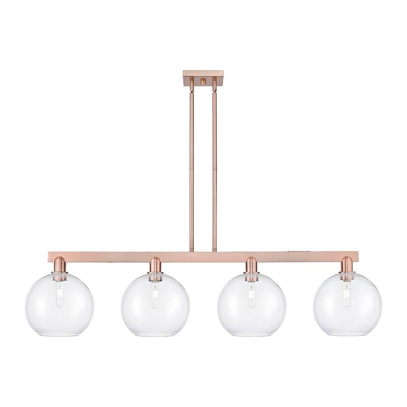Innovations Lighting Endless Possibilities Arcadia - Athens - 4 Light 53" Stem Hung Island Light - Clear/Antique Copper