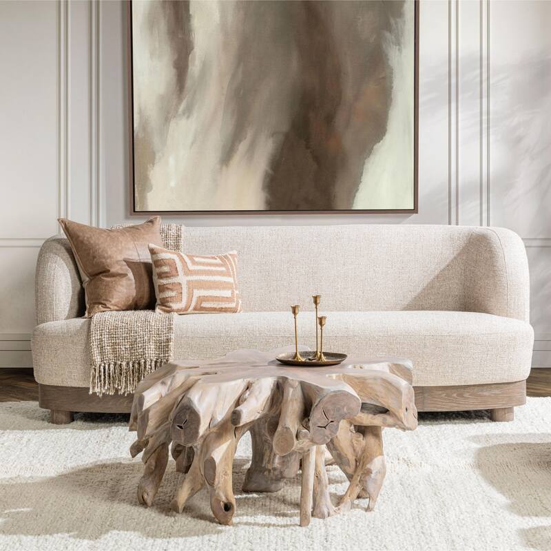 Classic Home Meera Upholstered Fabric Sofa - Latte