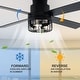 preview thumbnail 9 of 10, Oaks Aura 52in. Black Industrial Flush Mount Ceiling Fan with Lights and Remote, 6-Speeds Reversible Low Profile Ceiling Fan
