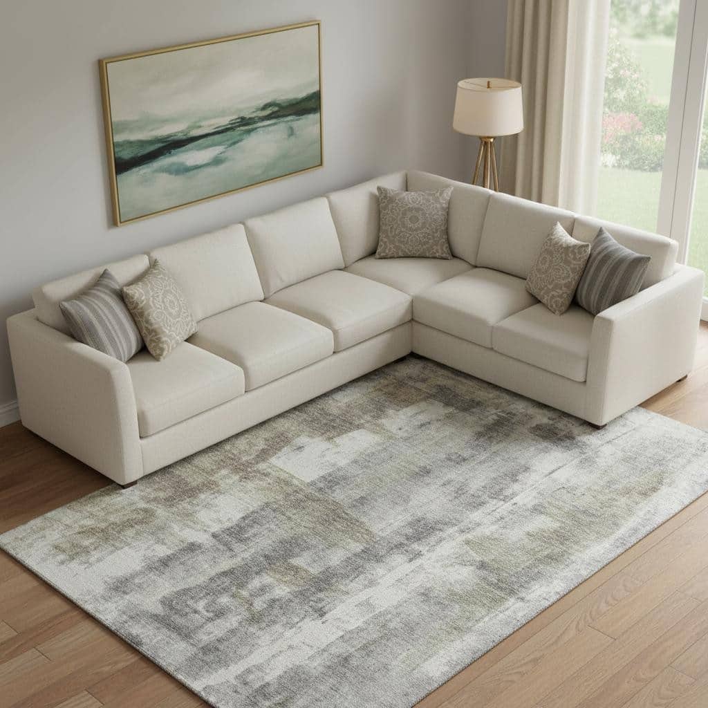 HomeRoots Abstract Transitional Rectangle Area Rug - 10' X 14'