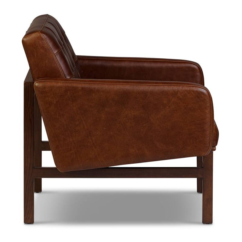 Poly & Bark Herstal Full-Grain Genuine Italian Leather Lounge Chair