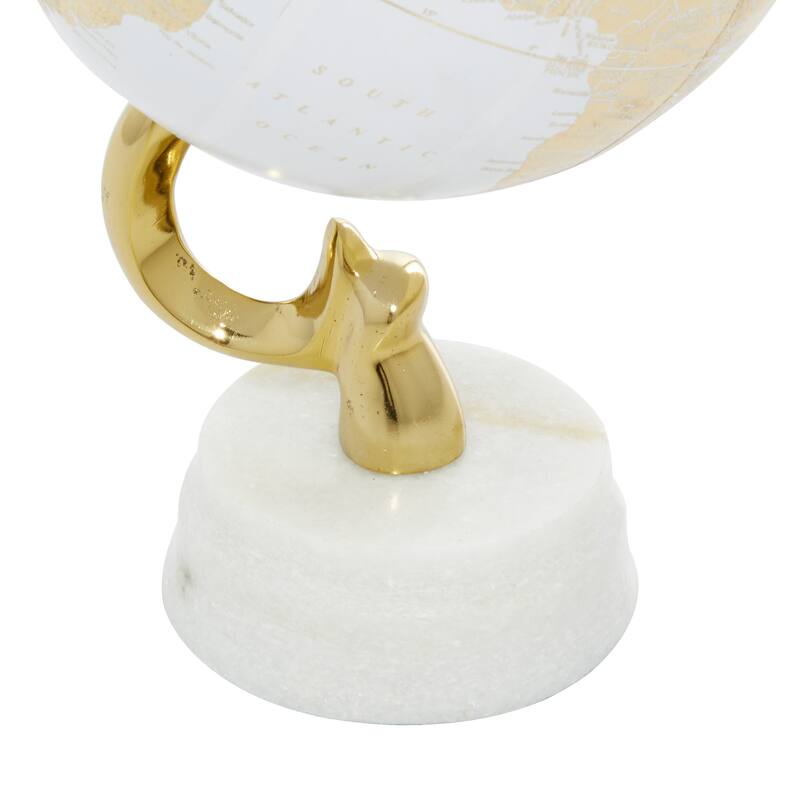 Gold Aluminum Globe with Marble Base