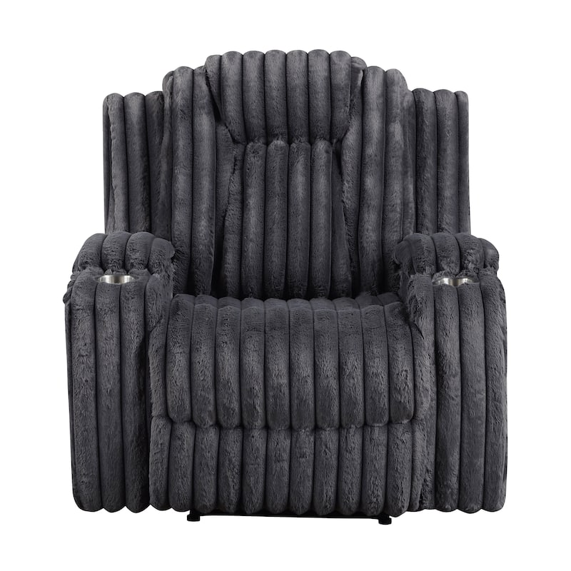Brynda 38" Corduroy Manual Reclining Chair with Cup Holders