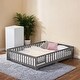 preview thumbnail 4 of 19, Twin Size Floor Bed with Door,Solid Wood Platform Bed Frame with Fence