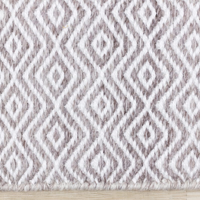 Beige Cream Diamonds Recycled Area Rug