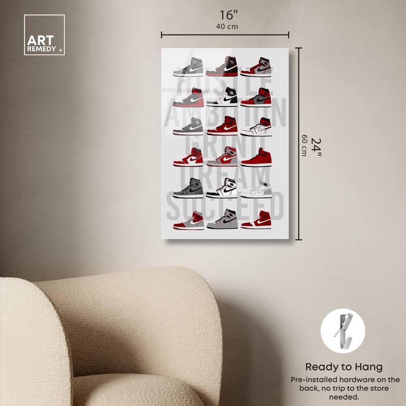 Ambition Grind Sneakers Acrylic by Art Remedy, Ready to Hang