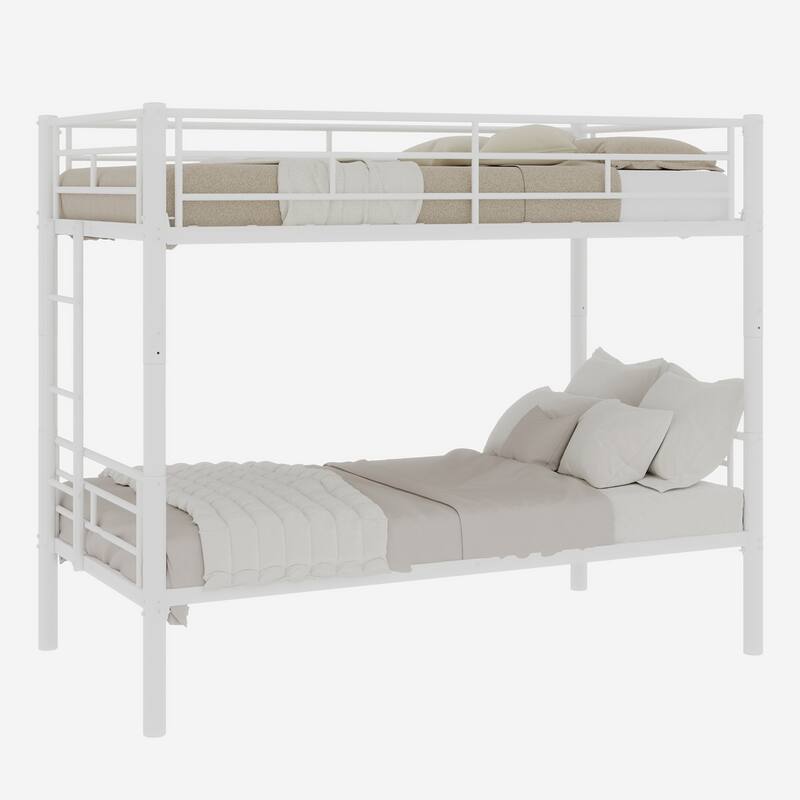 GDFStudio - Twin Over Twin Metal Convertible Bunk Bed Frame