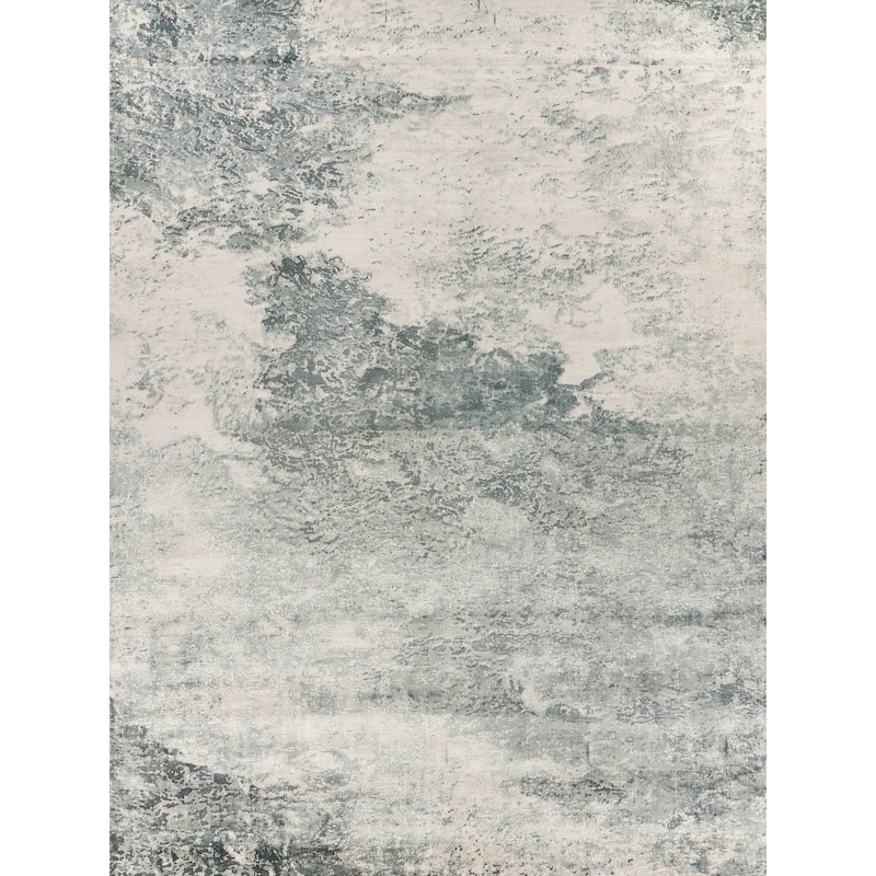EXQUISITE RUGS Cassina Hand-loomed Bamboo Silk Dark Grey/Grey Area Rug.