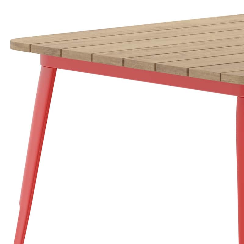 36" SQ Commercial Poly Resin Restaurant Table with Umbrella Hole - 36"W x 36"D x 30"H