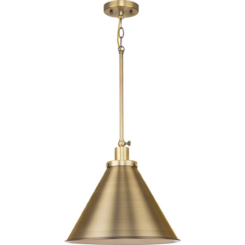 Hinton Collection One-Light Vintage Brass Modern Farmhouse Pendant - 16 in x 16 in x 14 in