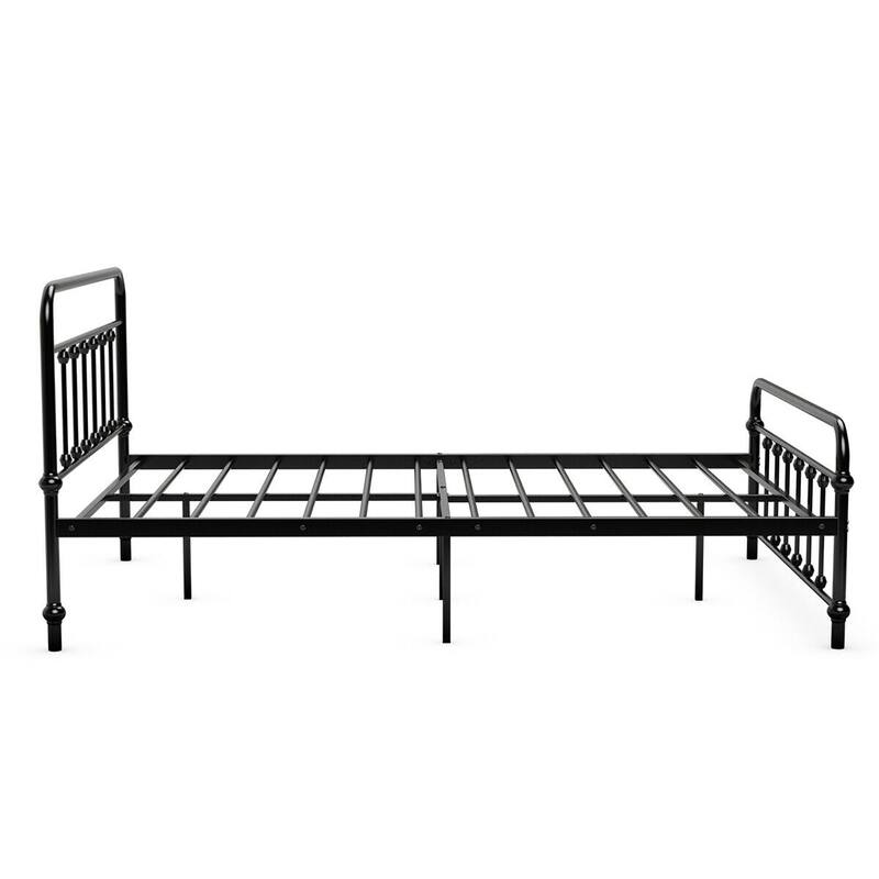 Costway Full Size Metal Steel Bed Frame W/ Stable Metal Slats