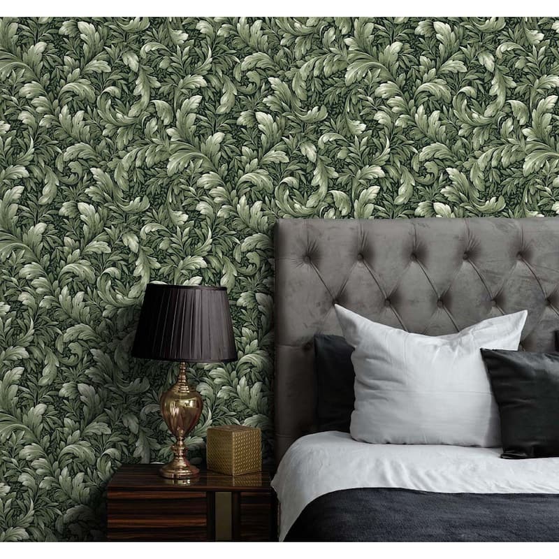 NextWall Acanthus Trail Peel and Stick Wallpaper