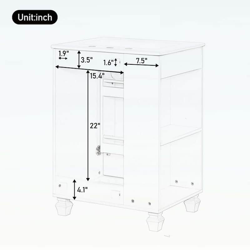 Bathroom Vanity with Sink, Cabinet Door Shelf,Side Open Storage,Wood Frame,Soft Closing Door