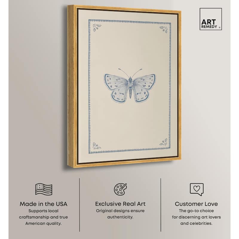 Blue Butterfly II Canvas by Art Remedy