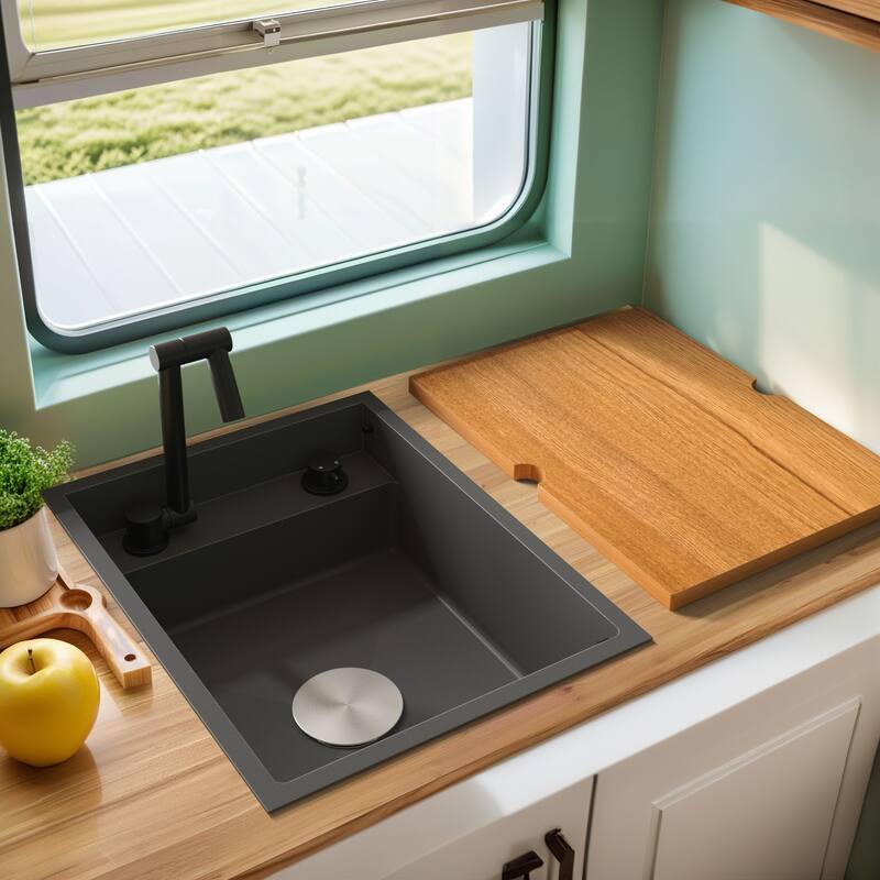 RV Sink with faucet and foldable tap