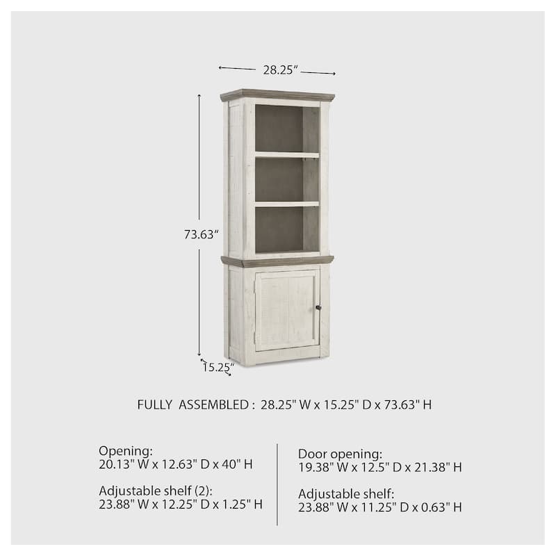Havalance Left Pier Cabinet, White/Brown - 7'9" x 9'9"