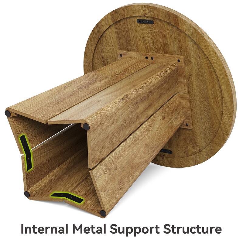 31.5" Round Dining Table for 2 People, Dining Room Table for Living Room, Circle Kitchen Table with Pedestal Base