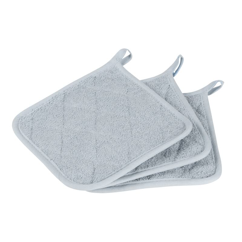Arkwright Home 7x7 Solid Color Cotton Terry Pot Holders - Pack of 12