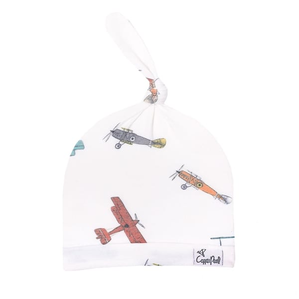 slide 2 of 6, Copper Pearl Boy's Top Knot Hat (0-4mo) Ace