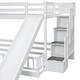 preview thumbnail 5 of 4, Twin Over Full Bunk Bed with Slide and Storage Staircase