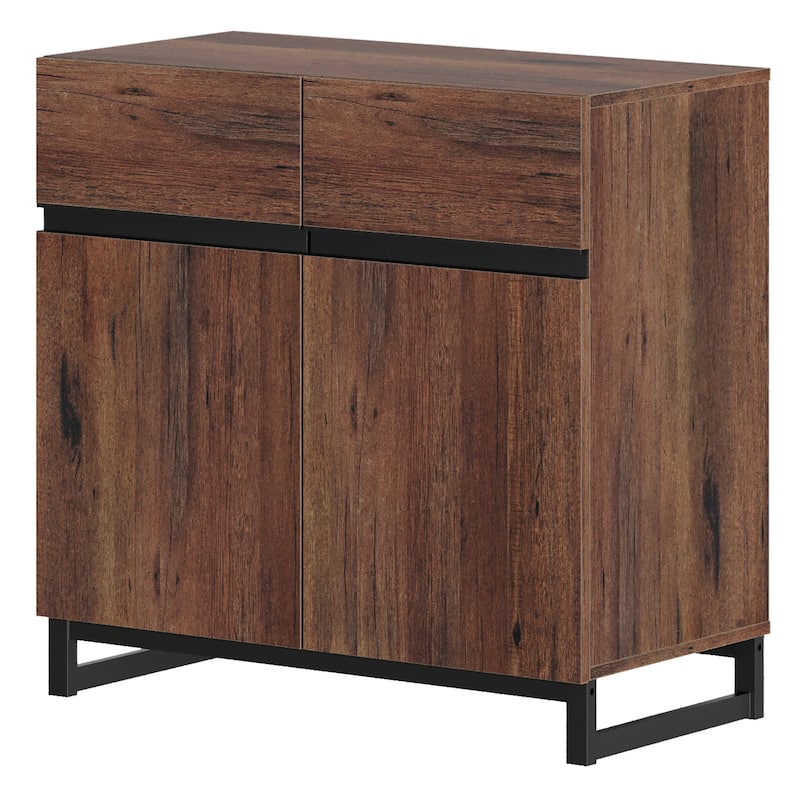 WAMPAT Storage Cabinet, Modern Sideboard with Adjustable Shelf and Metal Base