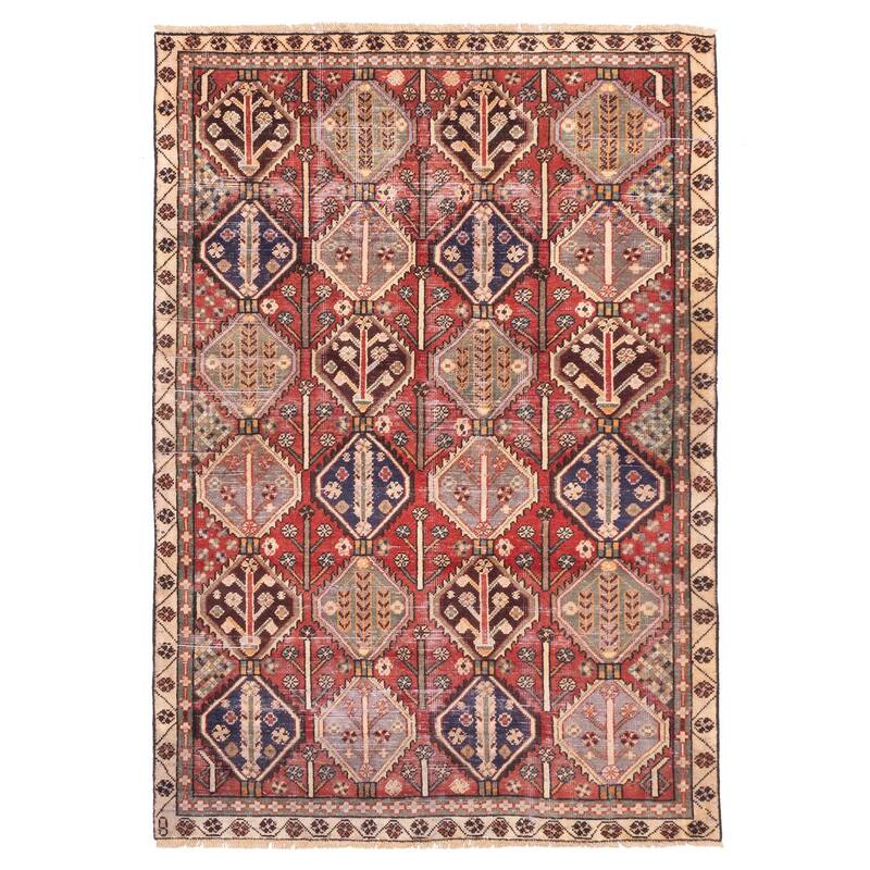 ECARPETGALLERY Hand-knotted Kayseri Vintage Red Wool Rug - 4'6 x 6'8