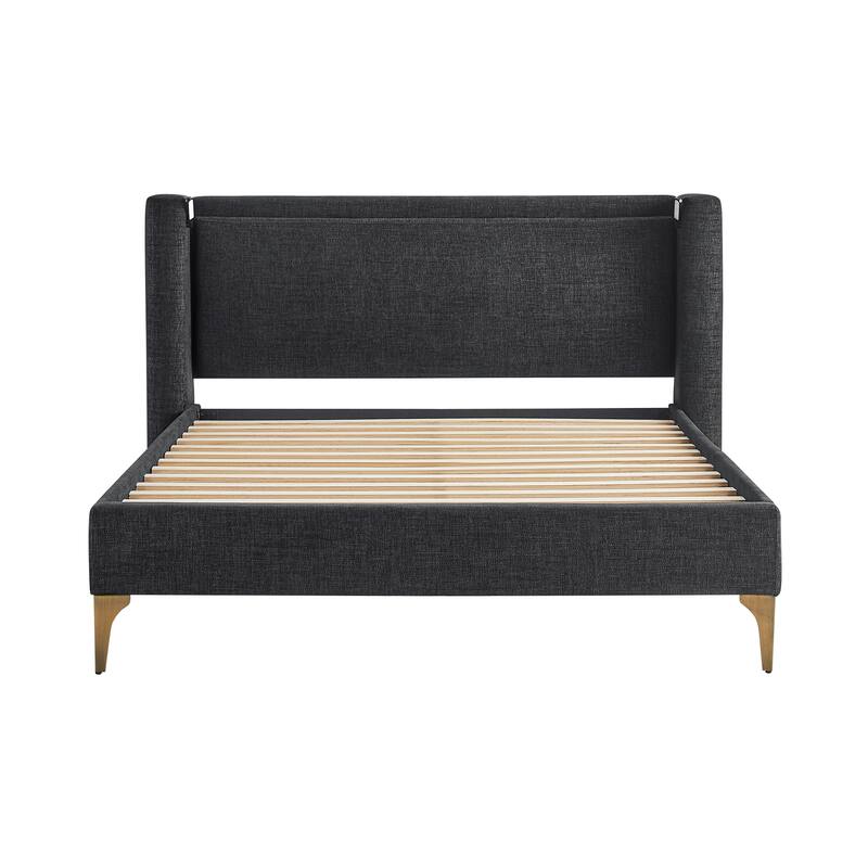 Stanford Upholstered Wingback Bed