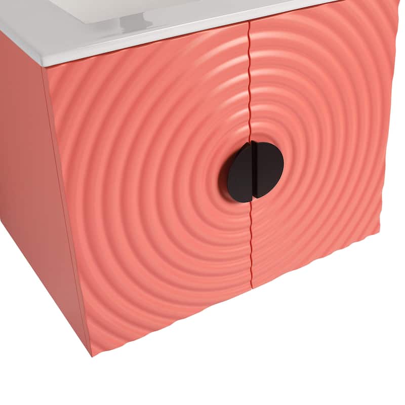 Pellabay Modern Bathroom Vanity with Fluted Circular Doors - Sink Included