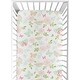 preview thumbnail 1 of 4, Sweet Jojo Designs Blush Pink, Mint and White Watercolor Rose Butterfly Floral Collection Fitted Crib Sheet