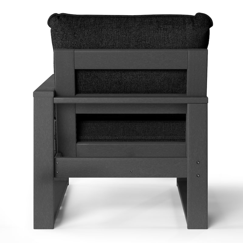 Polytrends Endless Patio Deep Seating Right Arm Chair with Gray Frame