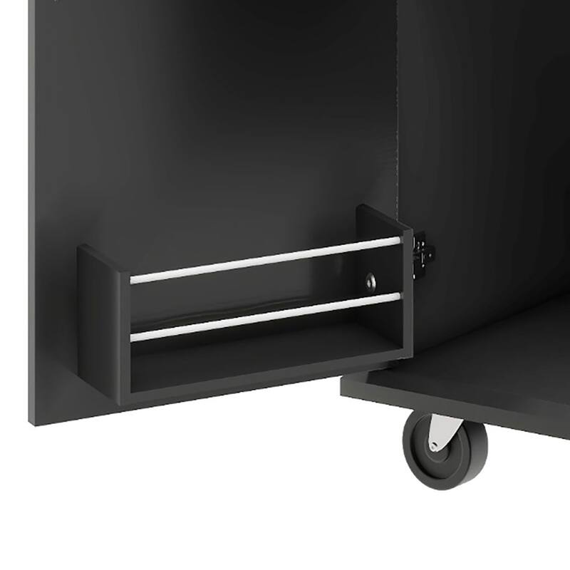 Modern Stylish Wooden Storage Kitchen Island Cart with a Drop Leaf