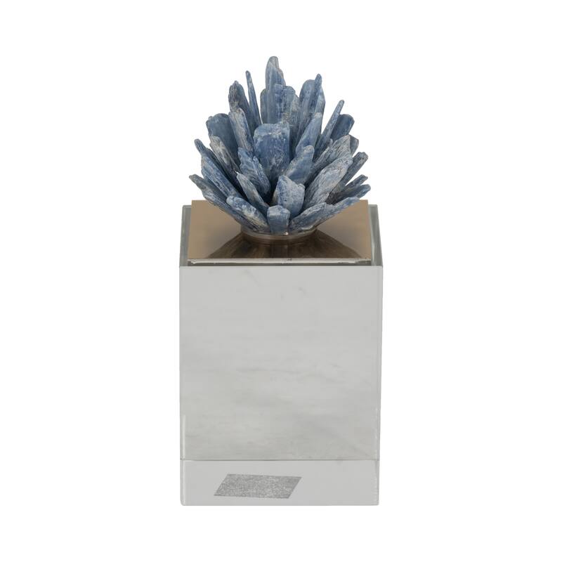 Sagebrook Home Julia Blue Stone Crystal Block, Perfect for Decor