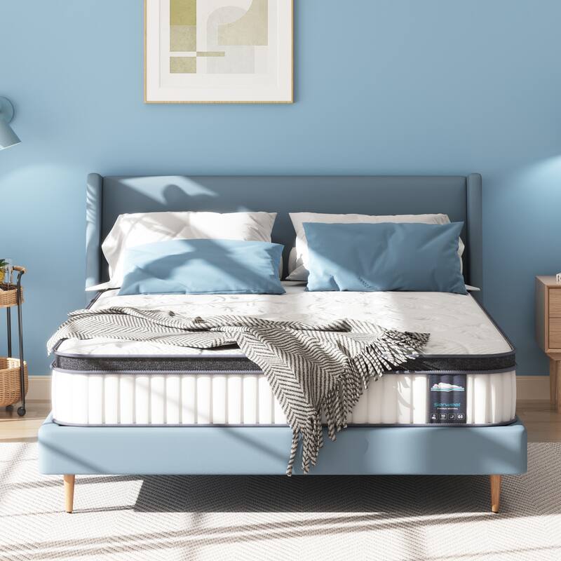 10-Inch Hybrid Memory Foam Pocket Spring Mattress,Mideum Comfort,For Kid's Room,Guest Room