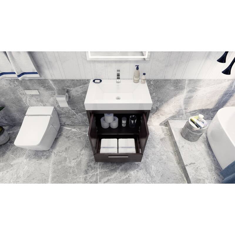 Dove 30'' Freestanding Vanity with Reinforced Acrylic Sink