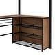 preview thumbnail 5 of 10, Twin Size Metal Loft Bed with L-shaped Desk and 3 Layers of Shelves