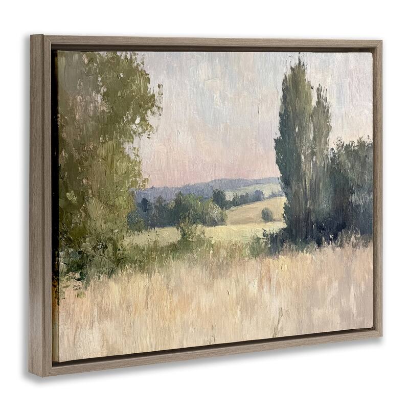 Stupell Tranquil Abstract Countryside Framed Floater Canvas Wall Art Design By Petal Prints Design