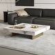 preview thumbnail 2 of 29, 43" Mid Century Modern Square Coffee Table, Carbon Steel Legs